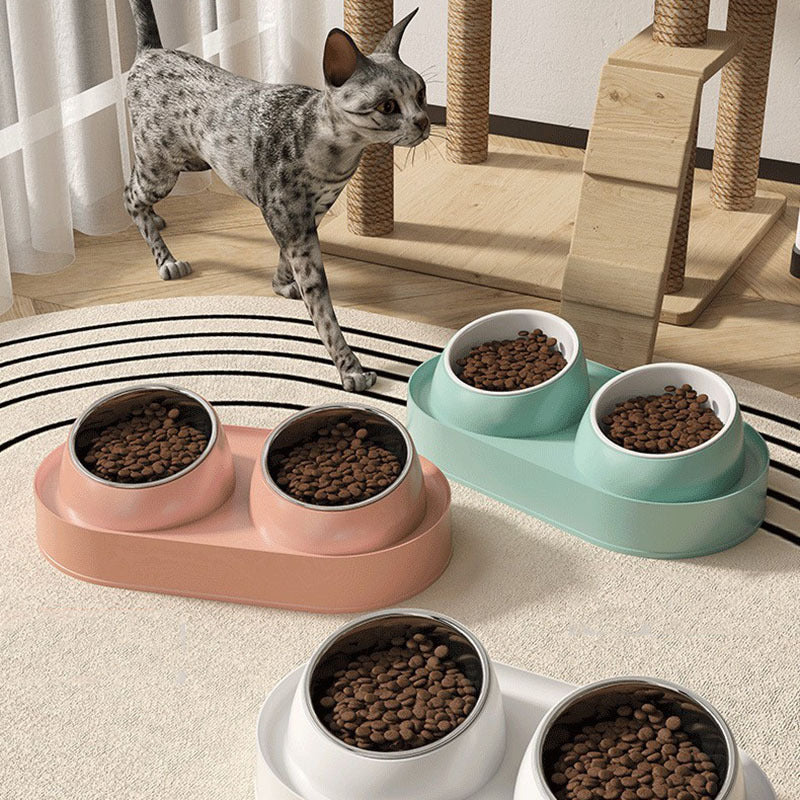 Elevated Double Pet Bowl with Non-Slip Design